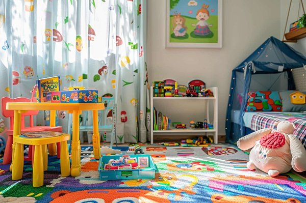 Quali sono gli elementi da considerare per creare un angolo giochi in una camera per bambini?